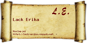 Lack Erika névjegykártya